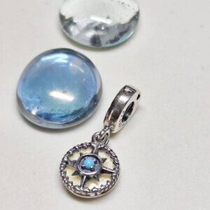Authentic Pandora Follow Your Dream Compass Dangle Sterling Silver Charm Bead